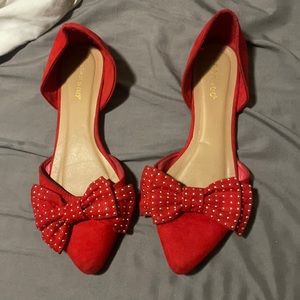 Red Bow D’orsay Flats